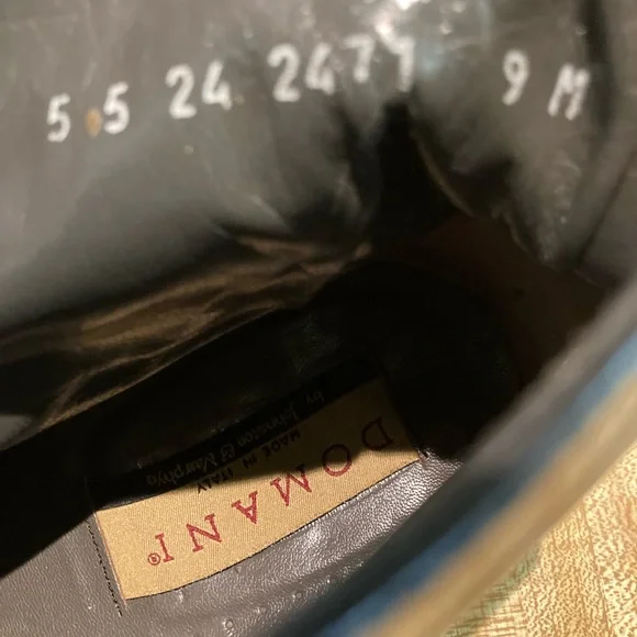 EUC Men’s  Domani Made In Italy Black Leather  Ankle Boots Size 9M - Picture 8 of 9